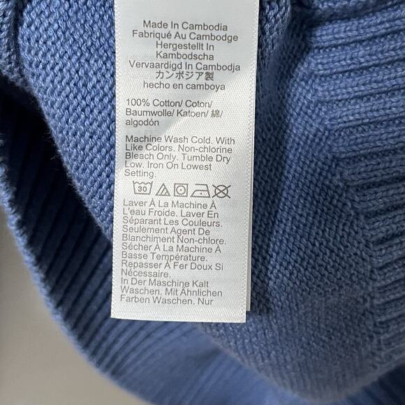 J Crew Heritage Chunky Knit Mens Crewneck Sweater Size L Heather Twilight Preppy - Picture 5 of 6